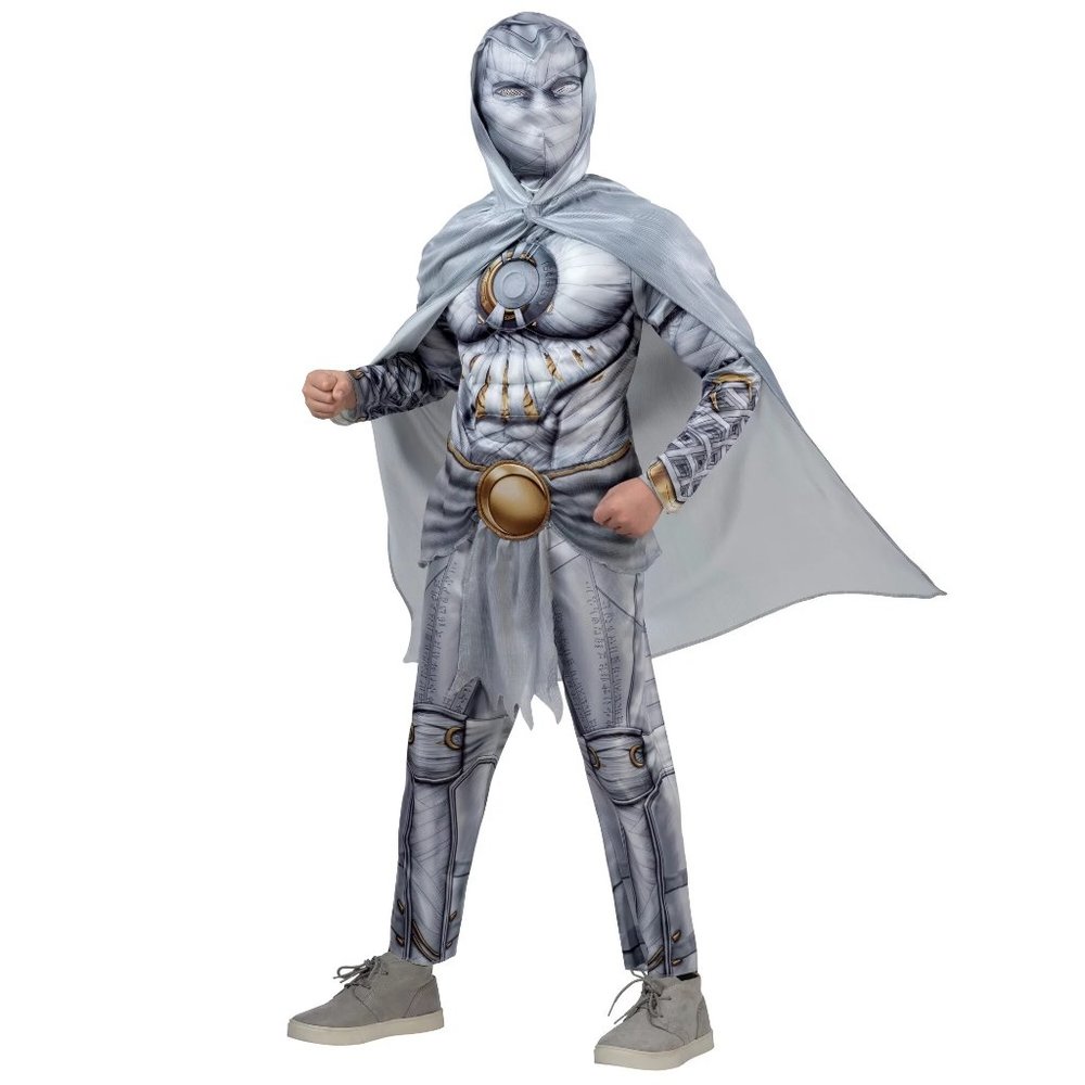 Boys Marvel Moon Knight Lights Up Halloween Costume Size Sm 6/7 Muscle Chest NWT